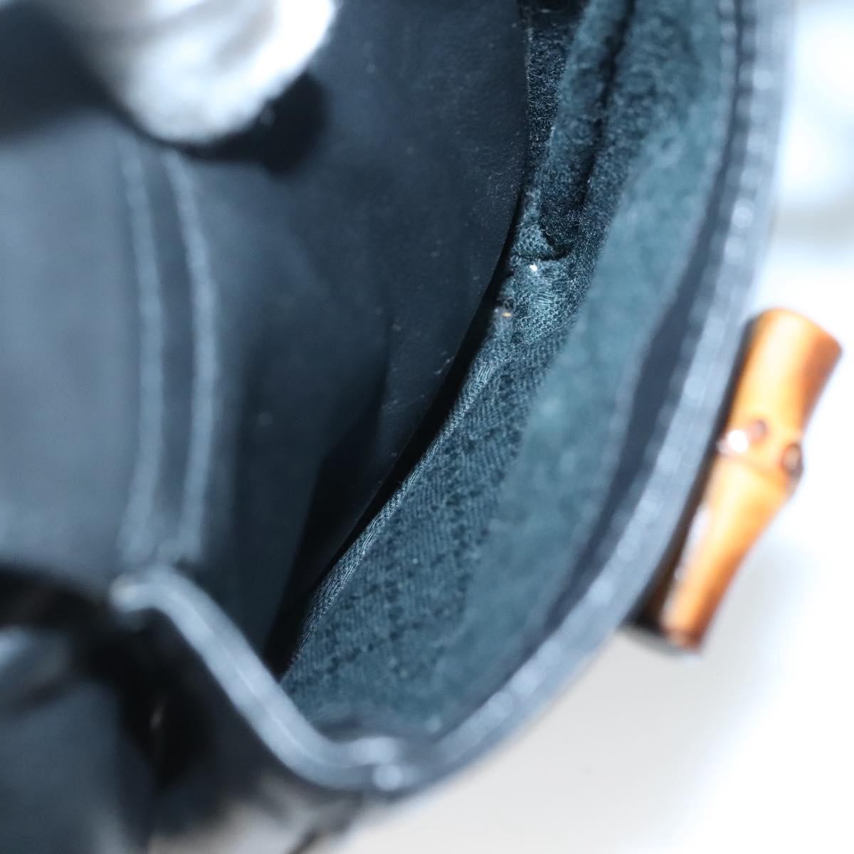 Gucci Vintage Bamboo Backpack Leather, BLACK, LEATHER, Backpack