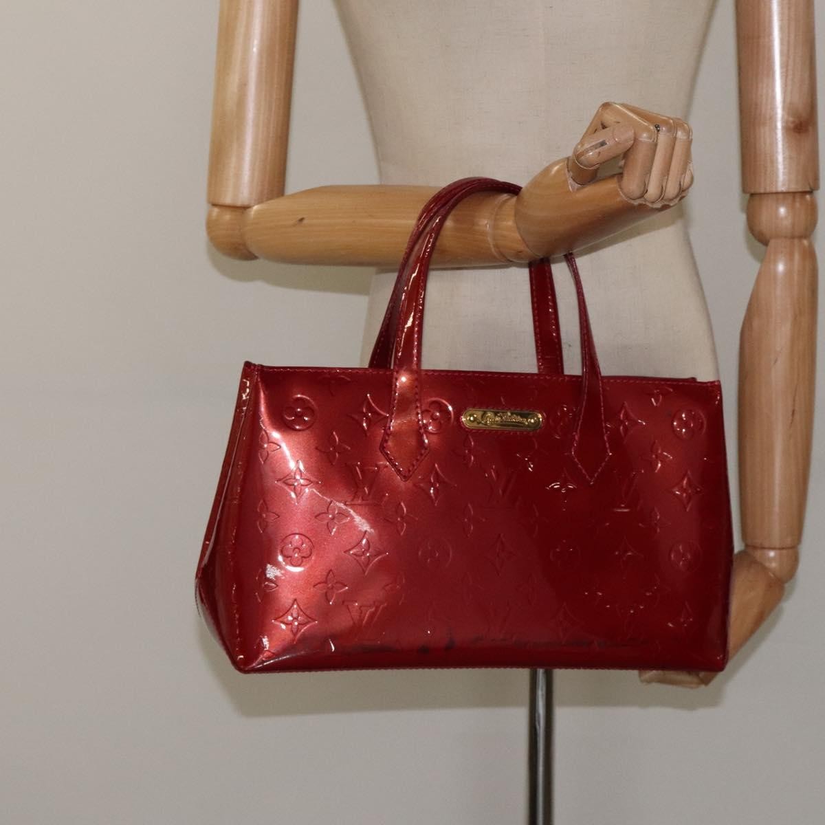 Louis Vuitton Wilshire Handbag Monogram Vernis, RED, PATENT_LEATHER, Handbag