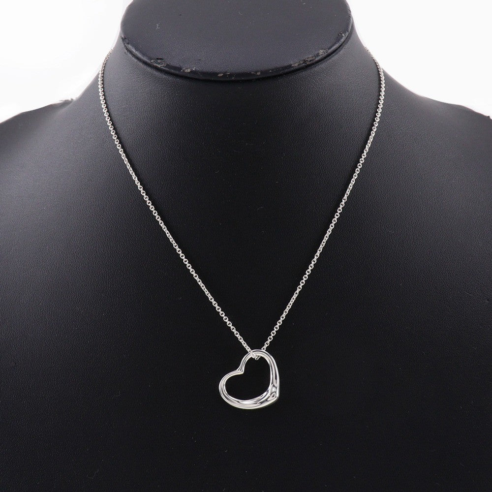 Tiffany & Co. Elsa Peretti Open Heart Pendant Necklace Sterling Silver, SILVER, SILVER, Necklace
