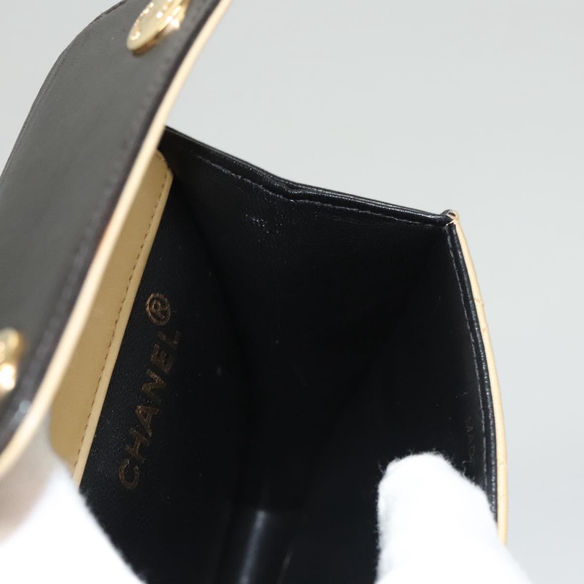 Chanel Vintage Button Waist Bag Quilted Lambskin, BEIGE, LEATHER, Clutche & pouche