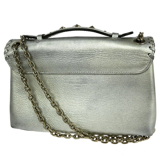 Louis Vuitton Very Chain Bag Whipstitch Leather, Silver, Leather, Handbag