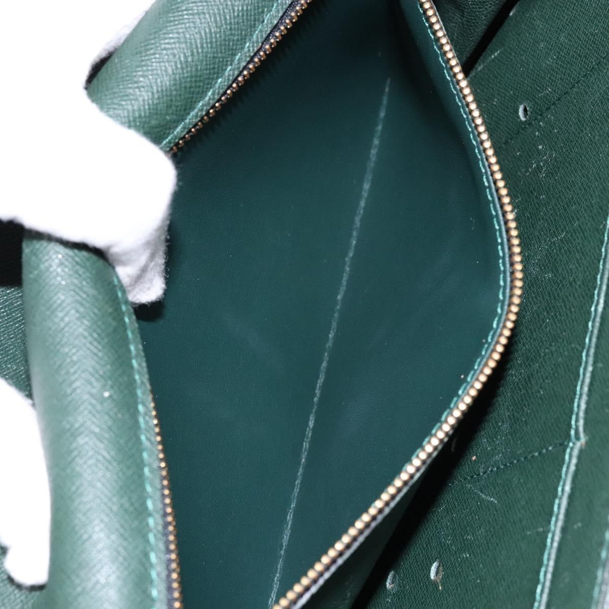 Louis Vuitton Kourad Pouch Taiga, GREEN, LEATHER, Clutche & pouche