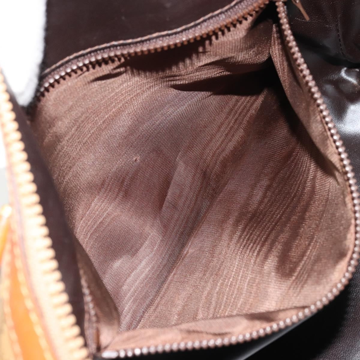 Celine Vintage Macadam Handbag Canvas and Leather, Beige, Canvas, Handbag