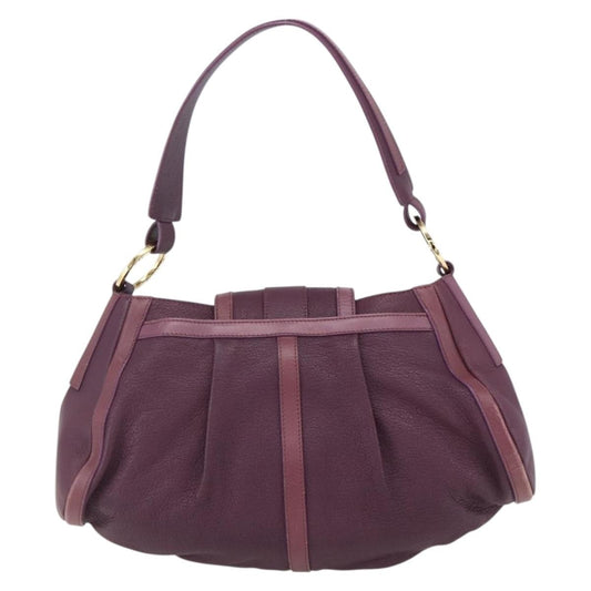 Bvlgari Chandra Satchel Leather, PURPLE, LEATHER, Shoulder bag
