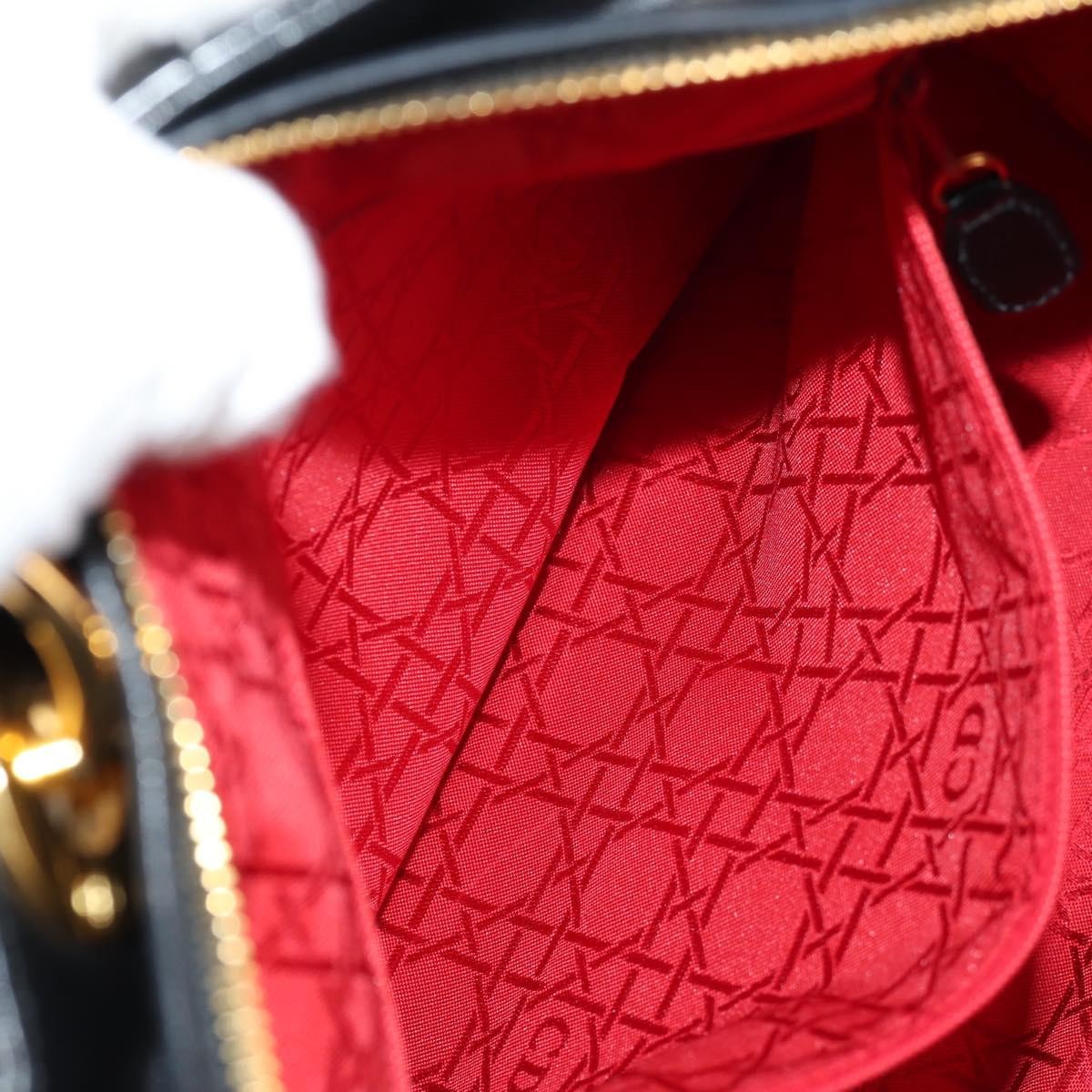 Christian Dior Vintage Lady Dior Bag Cannage Quilt Lambskin, BLACK, LEATHER, Handbag