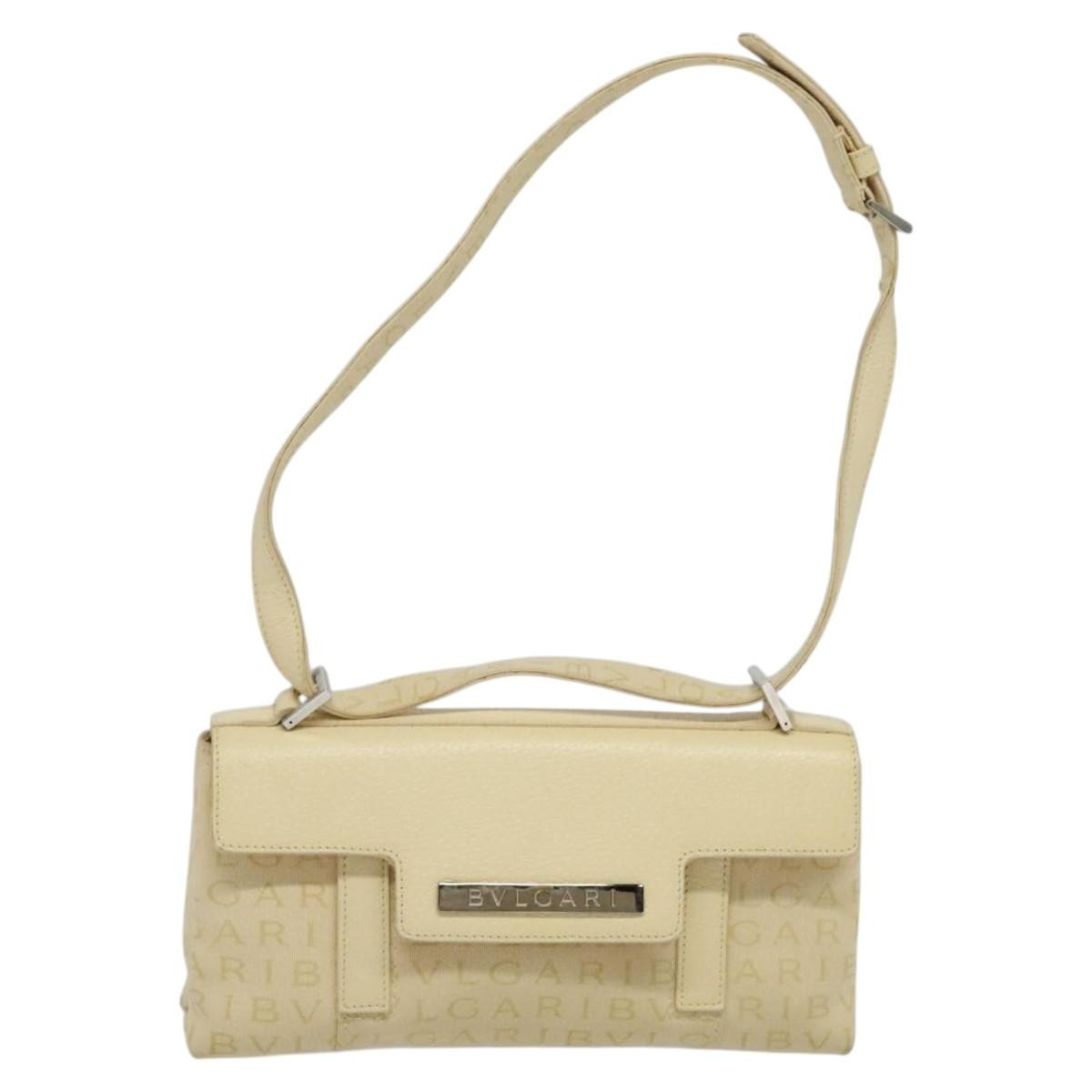 Bvlgari B.Zero1 Logomania Bag Canvas with Leather, BEIGE, CANVAS, Shoulder bag