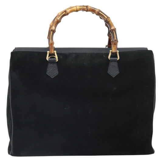 Gucci Bamboo tote bag Suede, Black, Suede, Tote Bag