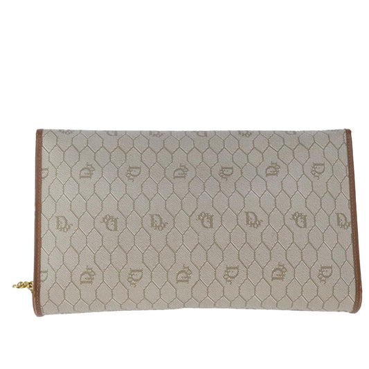 Christian Dior Vintage Honeycomb chain Canvas, BEIGE, CANVAS, Shoulder bag