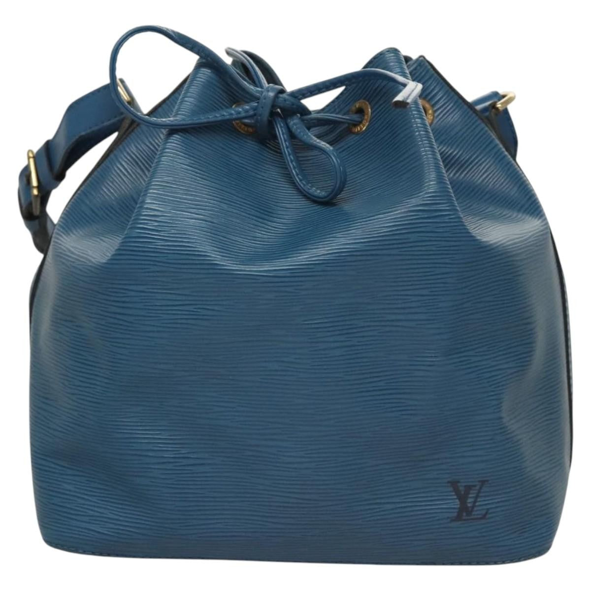 Louis Vuitton Petit Noe Handbag Epi Leather, BLUE, LEATHER, Shoulder bag