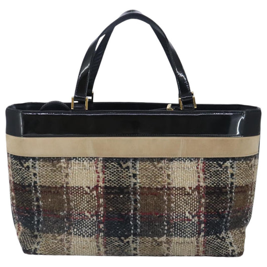 Burberry Vintage tote bag Wool, BEIGE, WOOL, Tote bag