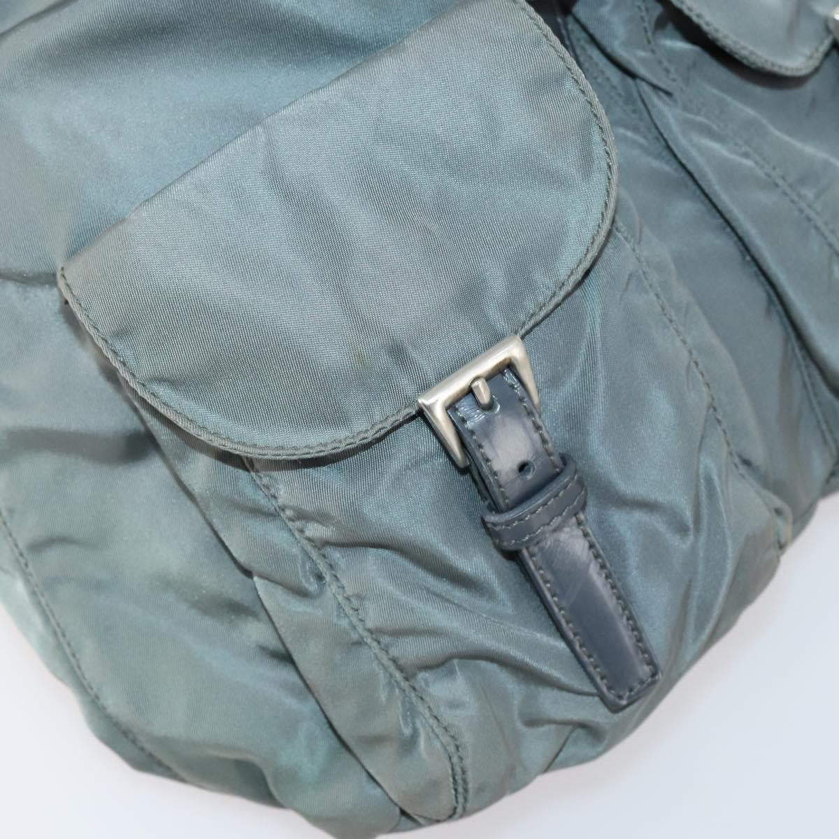 Prada Double Front Pocket Backpack Tessuto, Gray, Nylon, Backpack