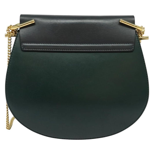 Chloe Drew Shoulder Bag Leather, KHAKI, LEATHER, Shoulder bag