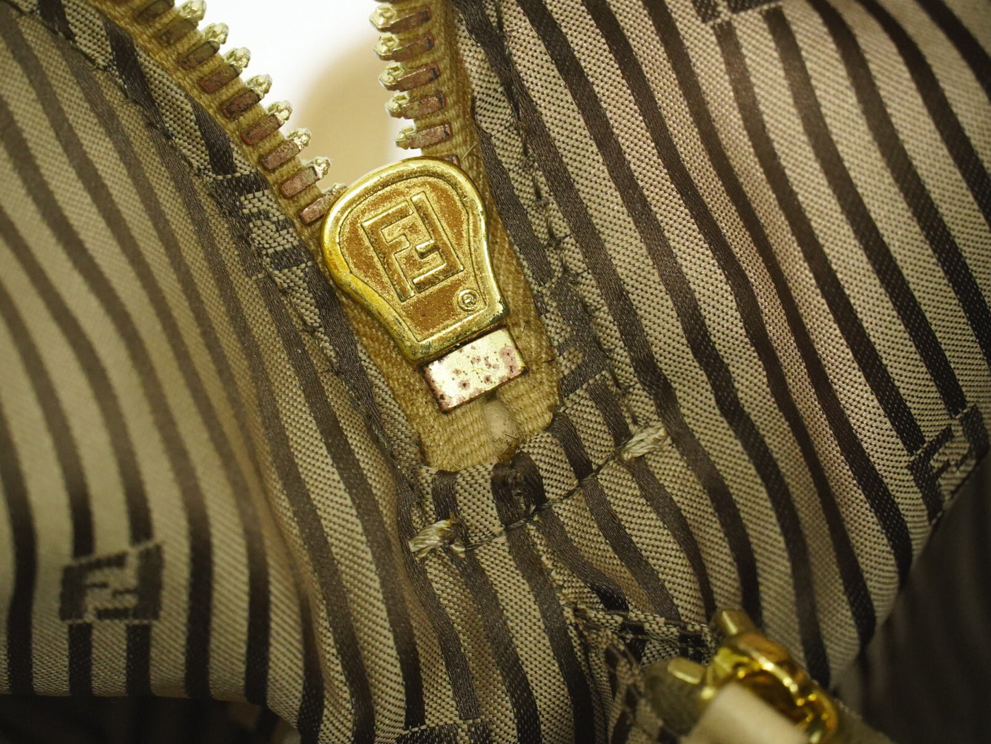 Fendi Chameleon Satchel Leather, BEIGE, LEATHER, Handbag