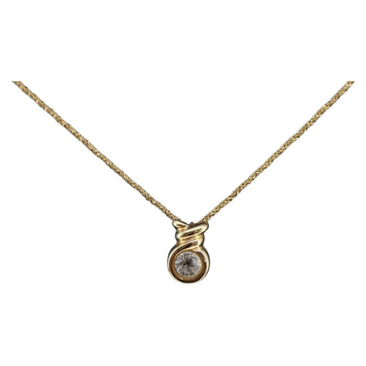 Christian Dior CD Pendant Necklace Metal, GOLD, METAL, Necklace