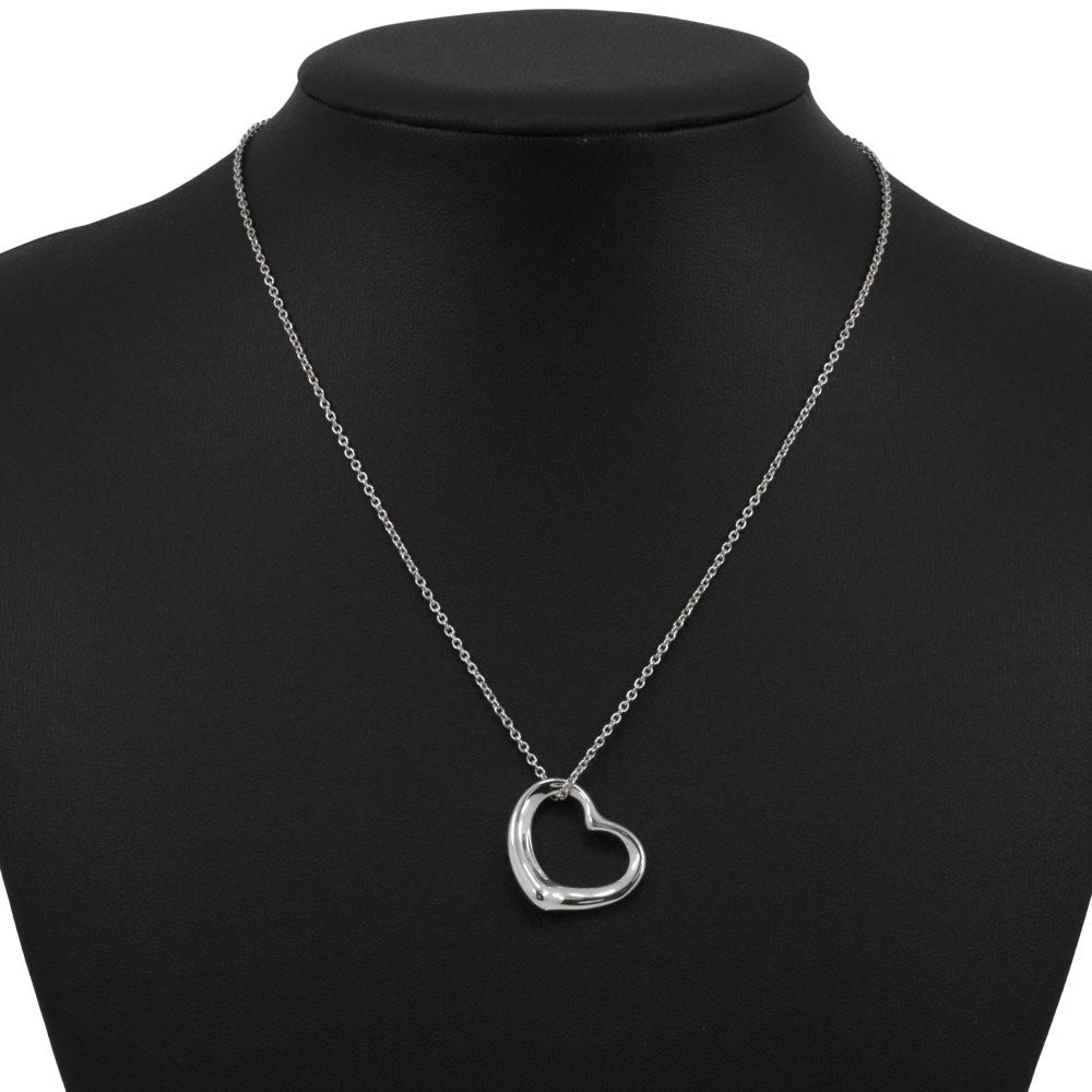 Tiffany & Co. Elsa Peretti Open Heart Pendant Necklace Sterling Silver, SILVER, SILVER, Necklace