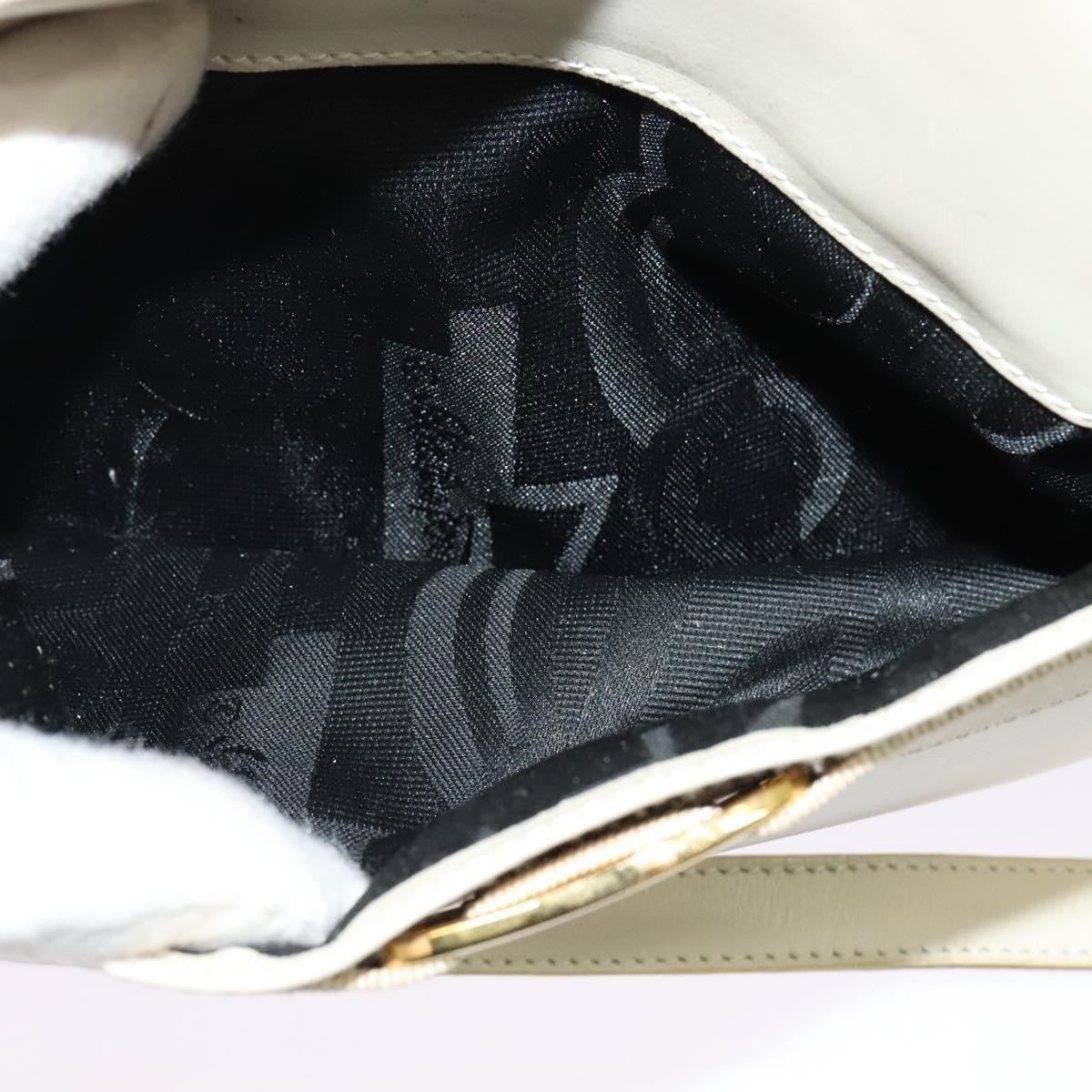 Salvatore Ferragamo Vala Shoulder Bag Leather, WHITE, LEATHER, Shoulder bag