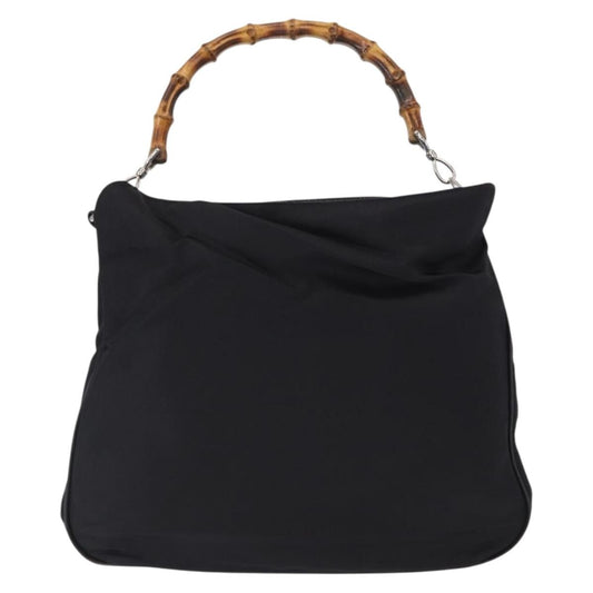 Gucci Vintage Bamboo Shoulder Bag Canvas, BLACK, CANVAS, Shoulder bag