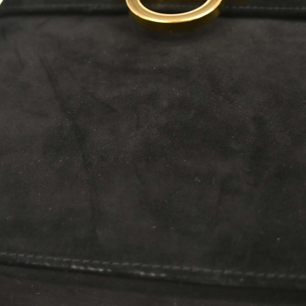 Salvatore Ferragamo Gancini Convertible Top Handle Bag Suede, BLACK, SUEDE, Handbag