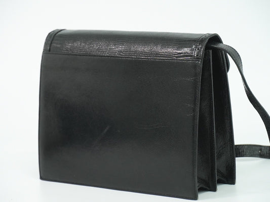 Saint Laurent Vintage Shoulder Bag Leather, BLACK, LEATHER, Shoulder bag