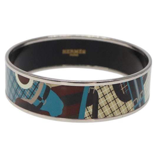Hermes Vintage Bangle Bracelet Metal, BLUE, METAL, Bracelet