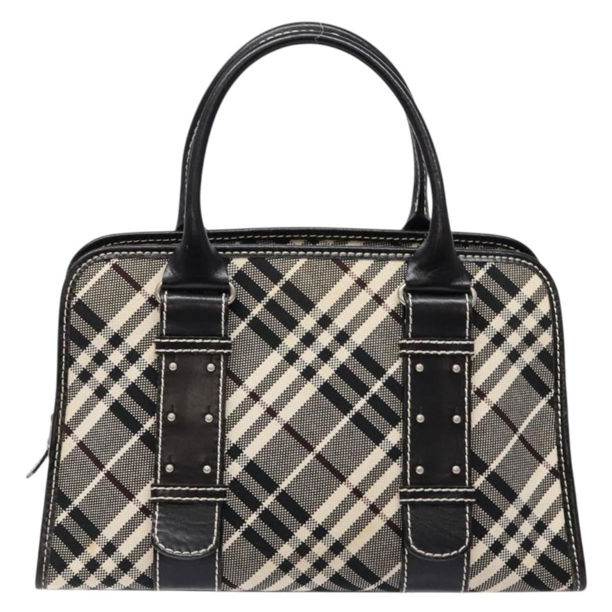 Burberry Belted handle handbag Nova check canvas, BLACK, CANVAS, Handbag