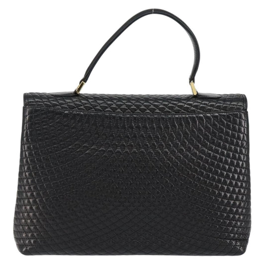 Bally Vintage Handbag Quilted Leather, BLACK, LEATHER, Handbag
