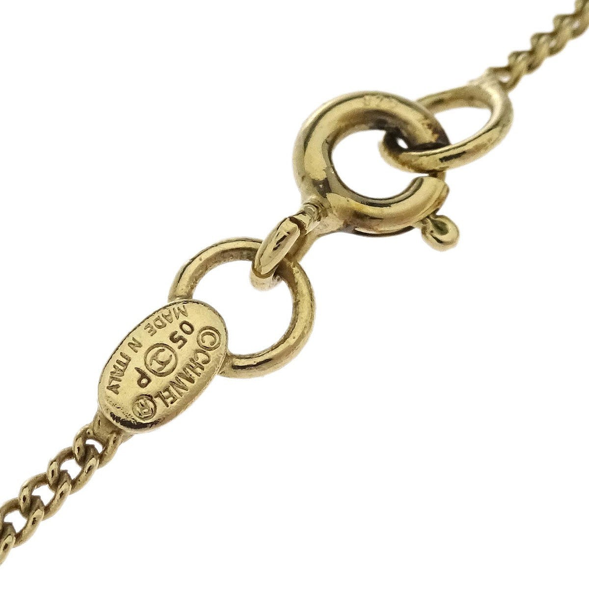 Chanel Camellia Pendant Necklace Metal with Enamel, GOLD, GOLD_PLATED, Necklace