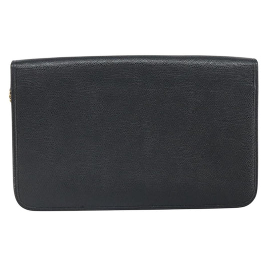Christian Dior Vintage Chain Flap Shoulder Bag Leather, BLACK, LEATHER, Shoulder bag