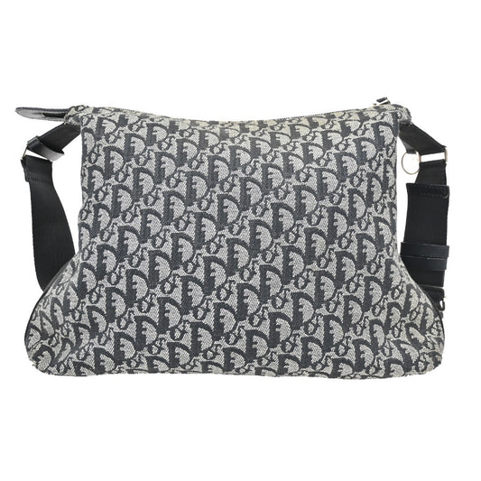 Christian Dior Vintage Trotter Messenger Bag Diorissimo Canvas, BLACK, CANVAS, Shoulder bag