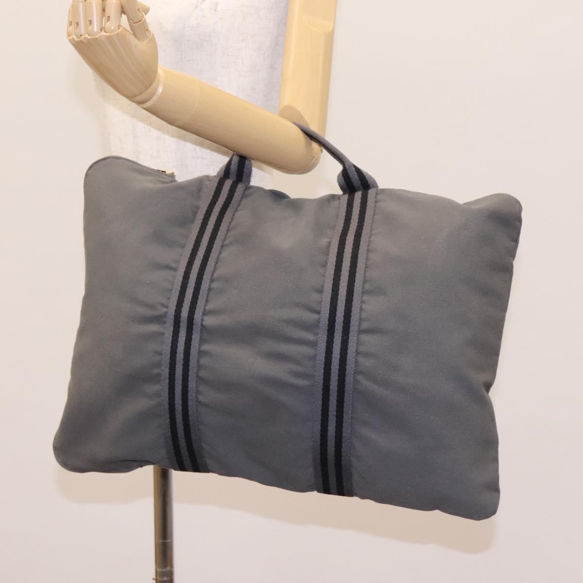 Hermes Fourre Tout Besace Messenger Bag Toile, GRAY, CANVAS, Crossbody bag