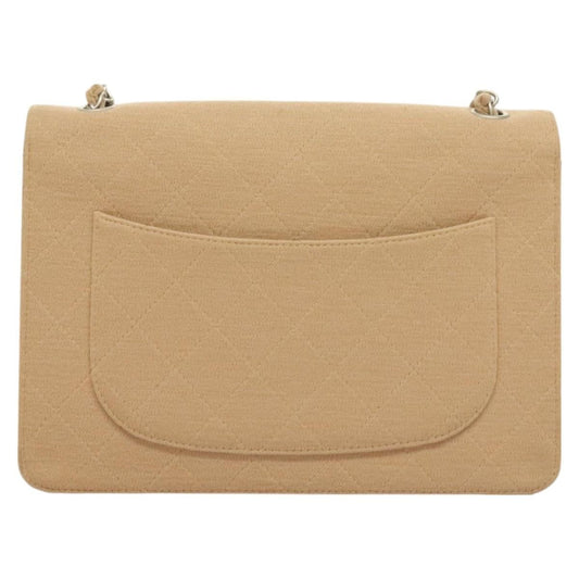 Chanel Matelasse Chain Shoulder Bag Leather, Beige, Cotton, Shoulder Bag