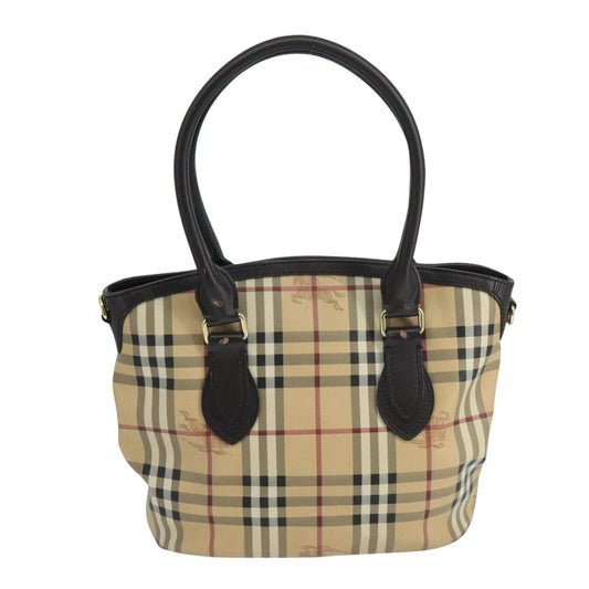 Burberry Newfield Tote Haymarket Coated Canvas, BEIGE, CANVAS, Tote bag