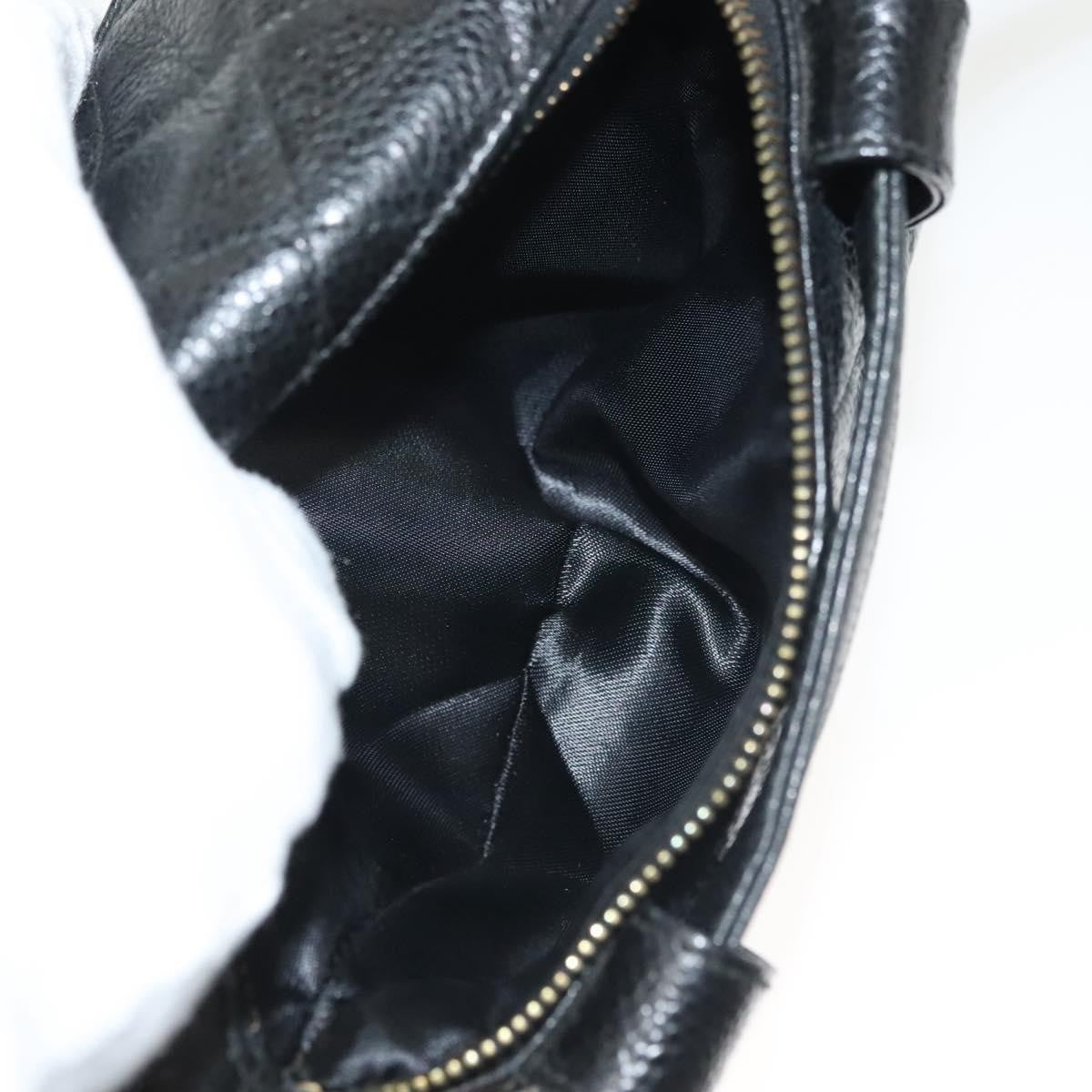 Chanel Vintage Zip Belt Bag Quilted Caviar, BLACK, LEATHER, Clutche & pouche
