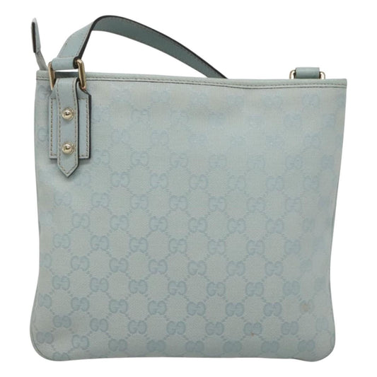 Gucci Vintage Flat Messenger Bag GG Canvas, BLUE, CANVAS, Shoulder bag