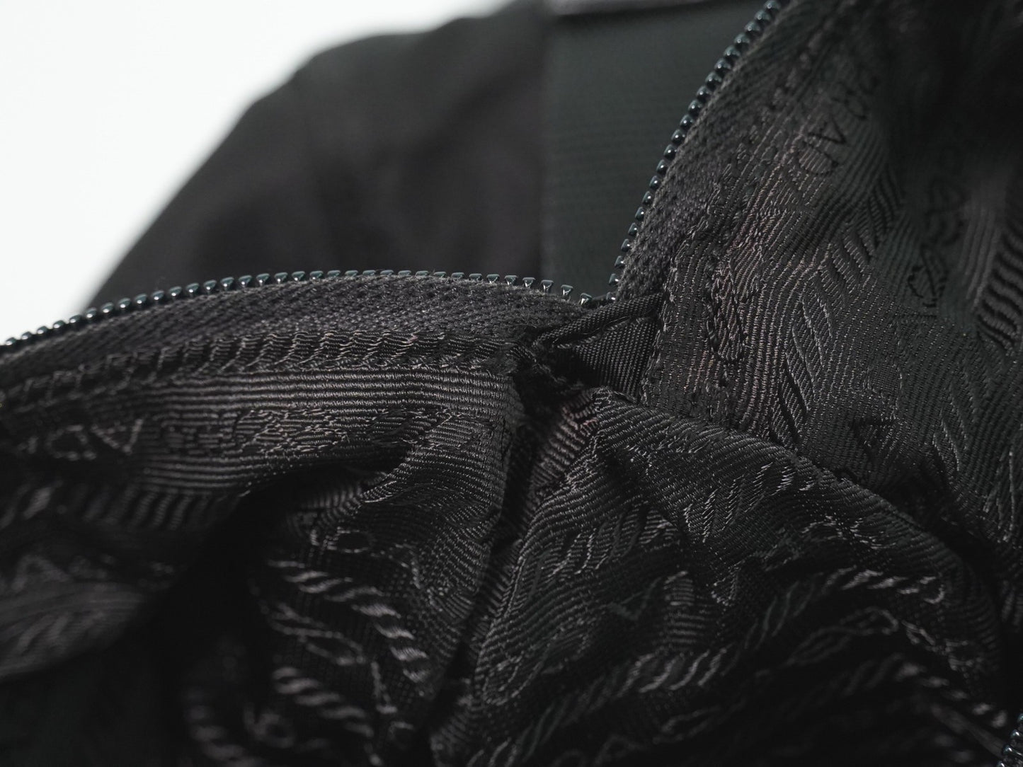 Prada Front Zip Messenger Bag Tessuto, Black, Nylon, Shoulder Bag