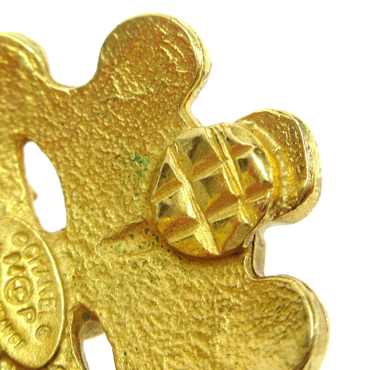 Chanel Vintage Flower Clip-On Earrings Metal, GOLD, GOLD_PLATED, Earrings