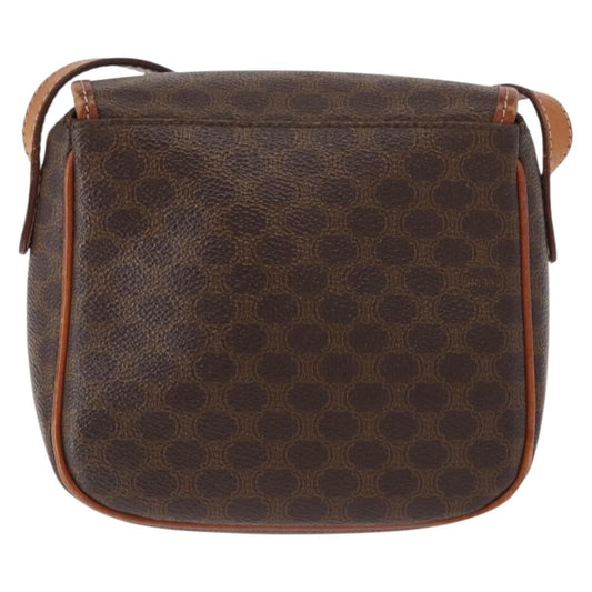 Celine Vintage Macadam Shoulder Bag Canvas and Leather, BROWN, CANVAS, Shoulder bag