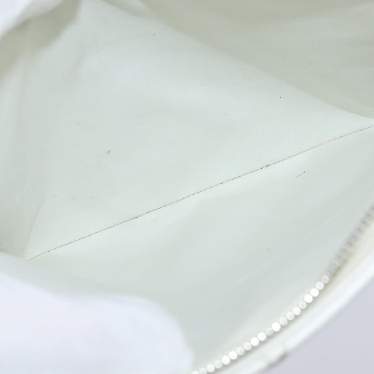 Chanel Vintage CC Zip Around Bowler Bag Quilted Caviar, WHITE, LEATHER, Tote bag