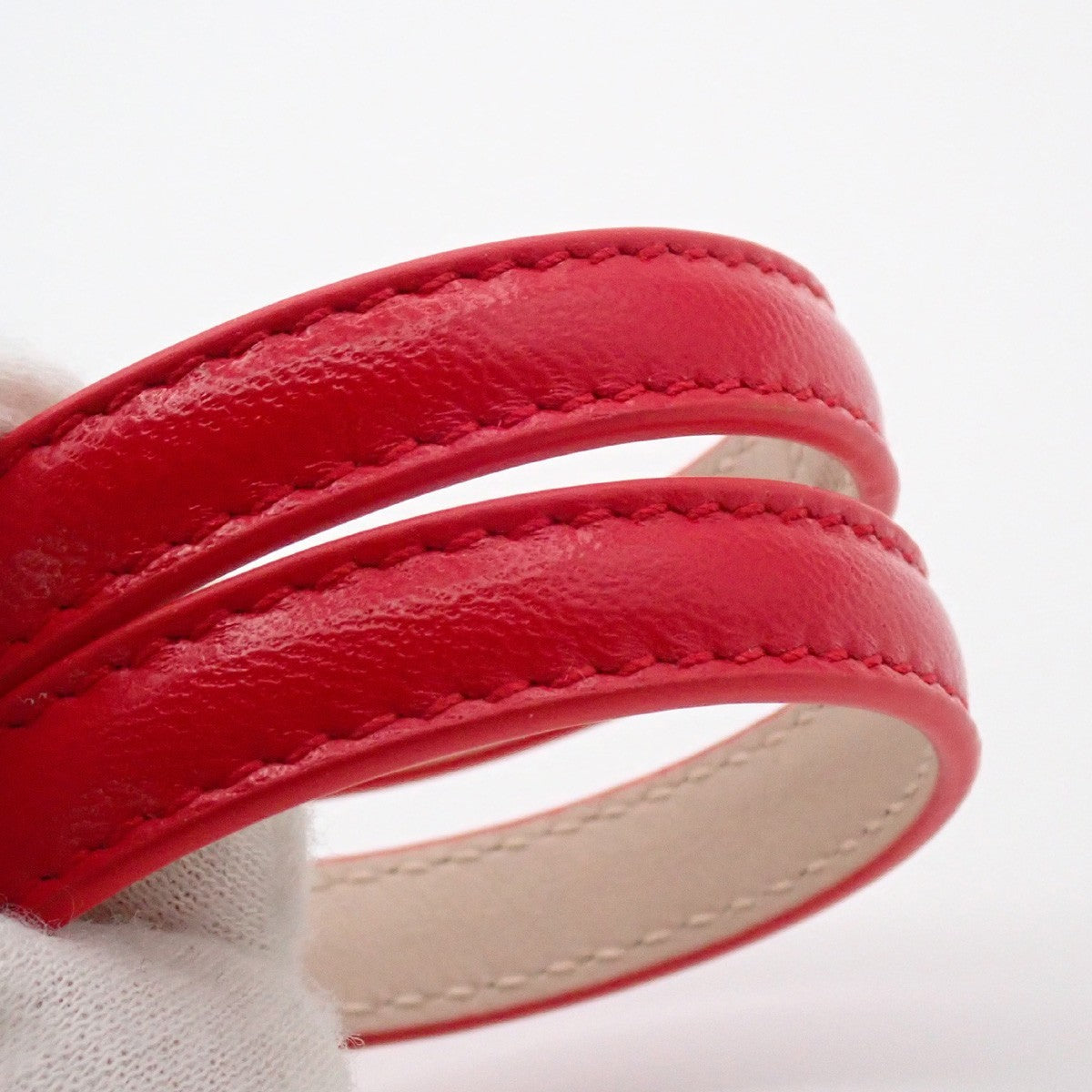 Bvlgari Serpenti Forever Double Wrap Bracelet Leather, RED, LEATHER, Bracelet