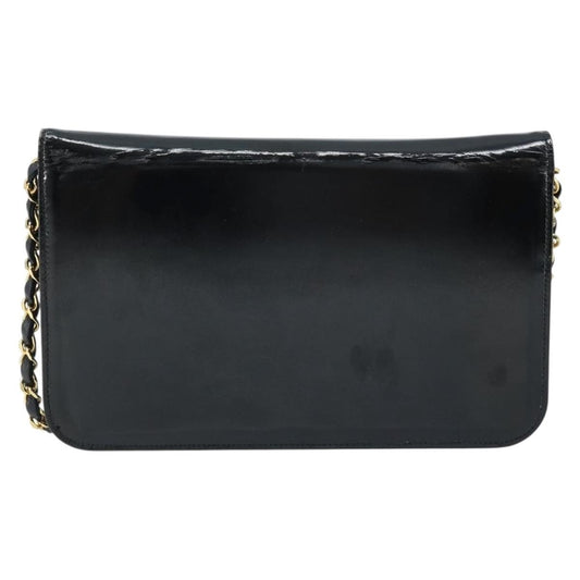 Chanel Wallet on Chain Quilted Patent, Black, Patent Leather, Shoulder Bag
