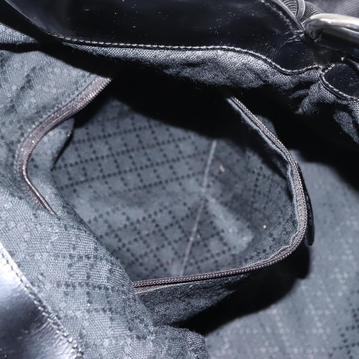 Gucci Vintage Bamboo Handle Bag Nylon, Black, Nylon, Handbag