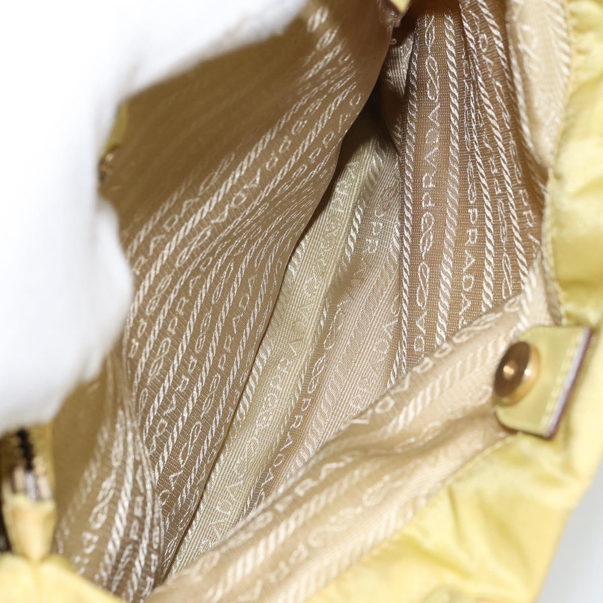 Prada Vintage Tote Nylon, Yellow, Nylon, Tote Bag