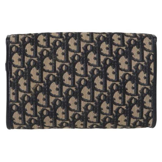 Christian Dior Vintage CD Chain Flap Shoulder Bag Diorissimo Canvas, NAVY, CANVAS, Shoulder bag