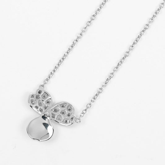 Tiffany & Co. Open Paper Flower Pendant Necklace Platinum and Diamonds, SILVER, PLATINUM, Necklace
