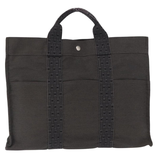 Hermes Fourre-tout Herline Canvas, GRAY, CANVAS, Tote bag