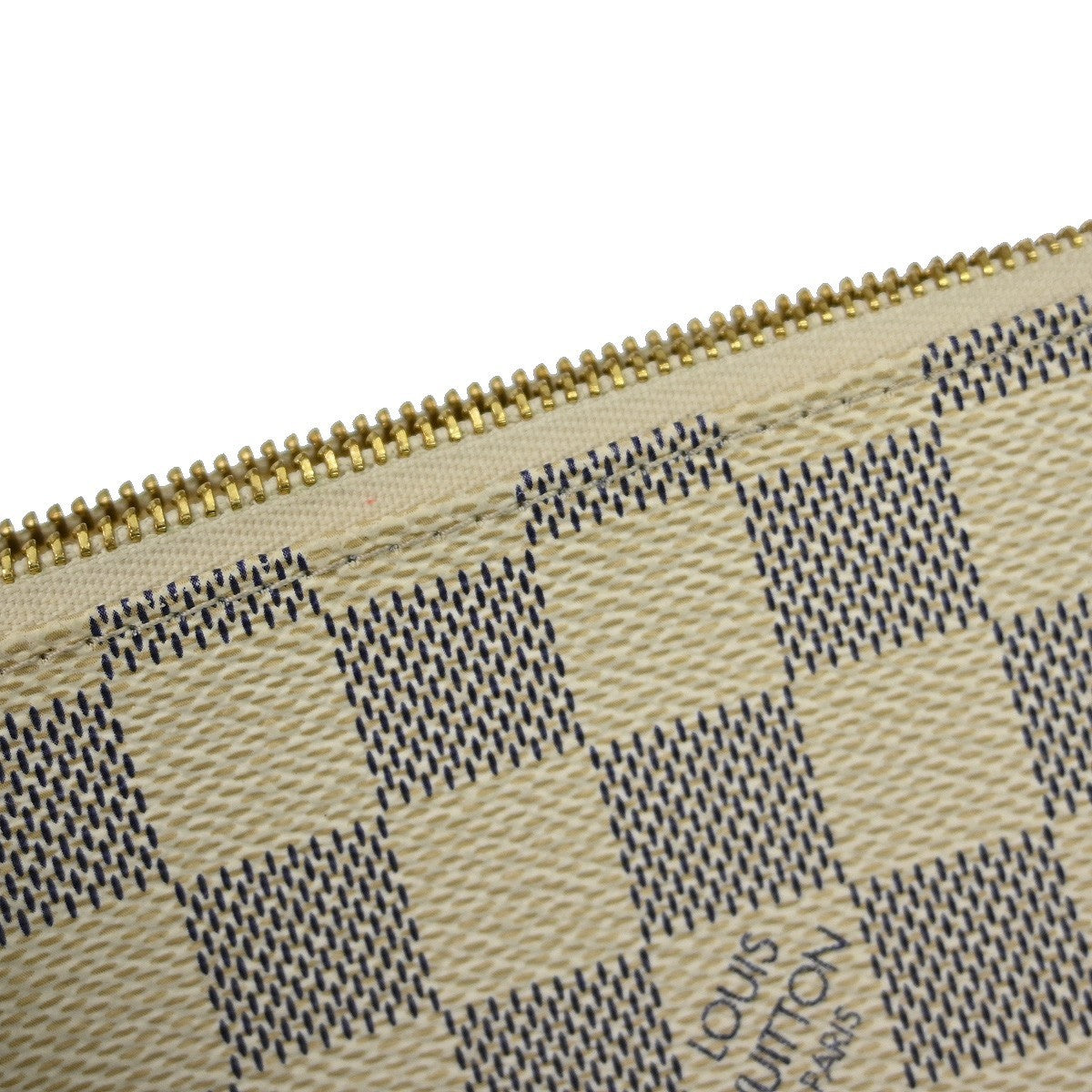 Louis Vuitton Mini pochette accessoires Damier Canvas, White, Canvas, Clutch