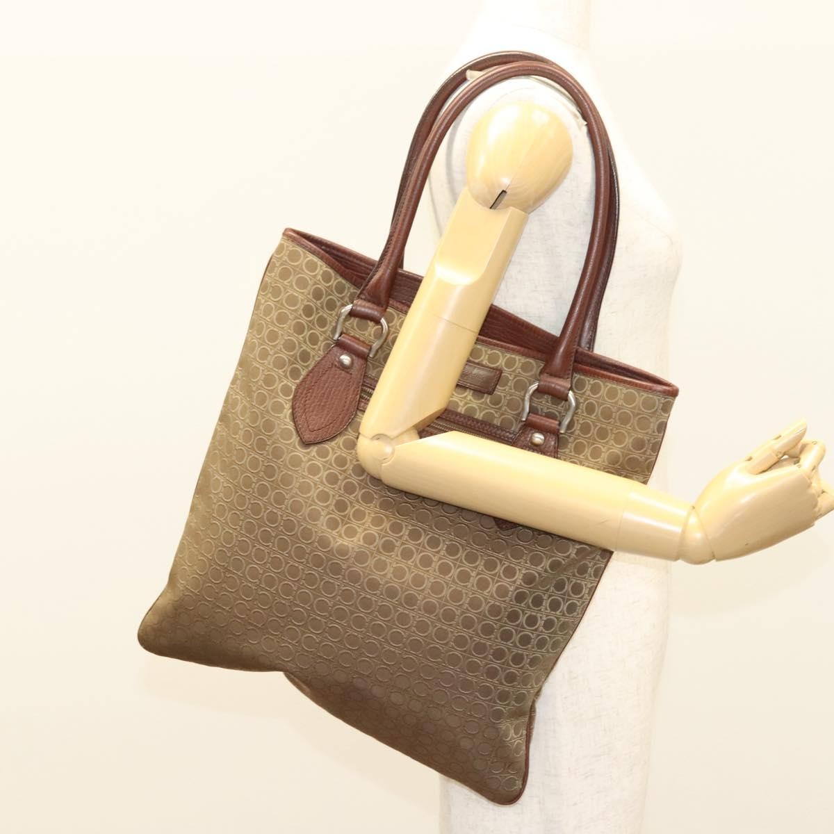 Salvatore Ferragamo Gancini Tote Gancini Canvas, BROWN, CANVAS, Tote bag