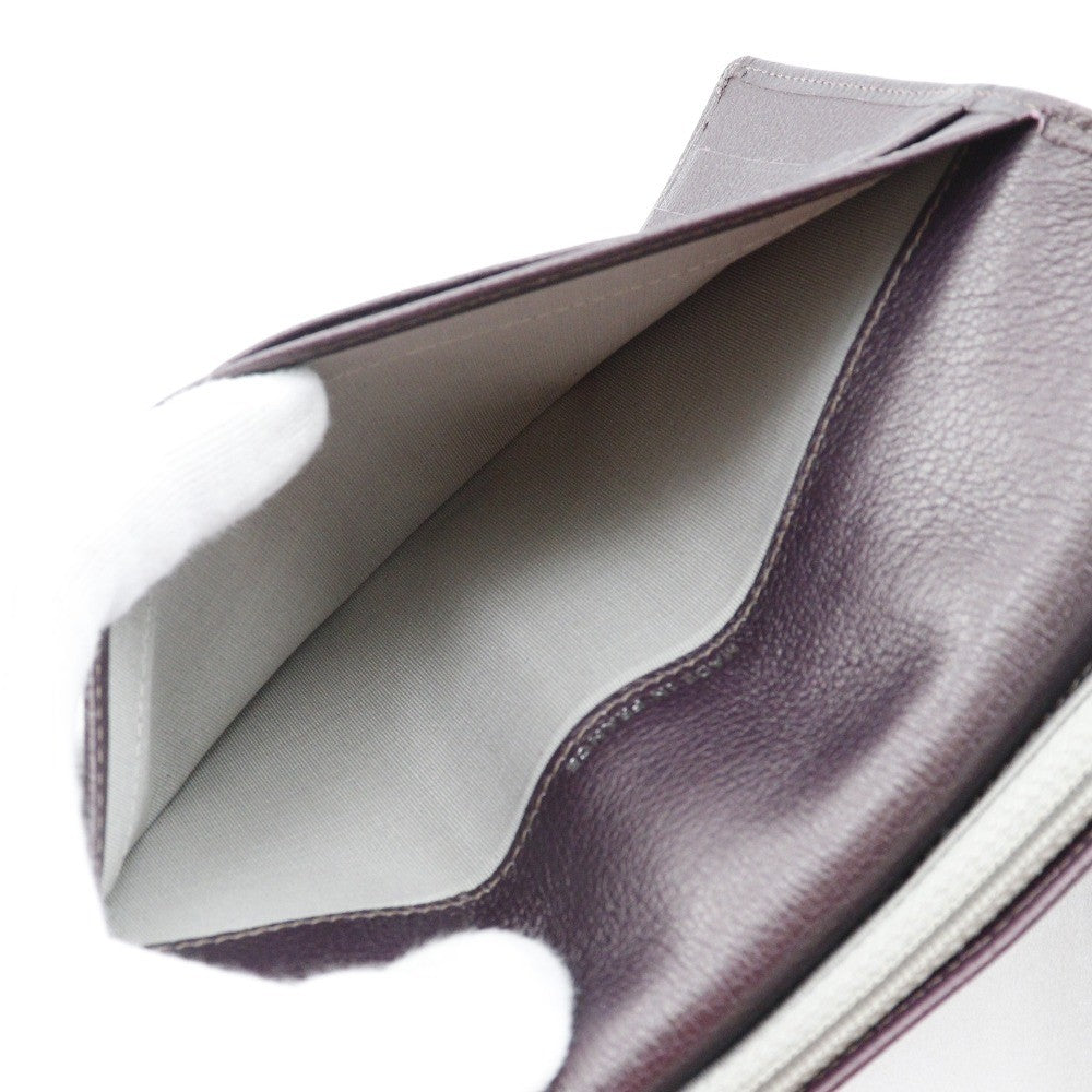 Chanel Camellia Bifold Card Case Leather, PURPLE, LEATHER, Wallets