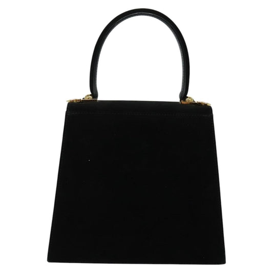 Salvatore Ferragamo Gancini Convertible Top Handle Bag Suede, BLACK, SUEDE, Handbag
