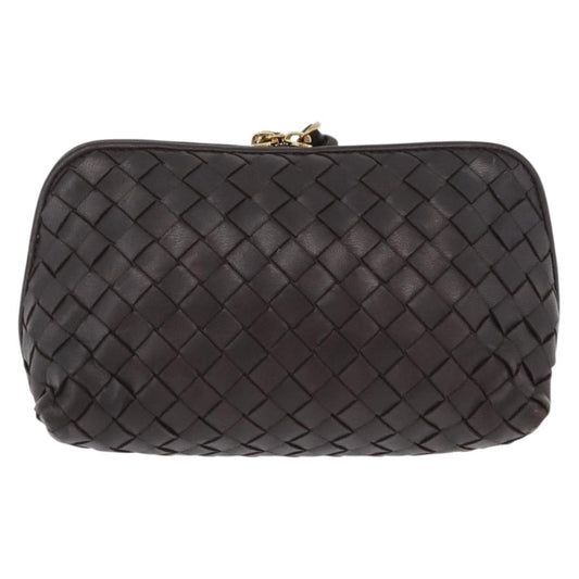 Bottega Veneta Intrecciato Leather, BROWN, LEATHER, Clutche & pouche